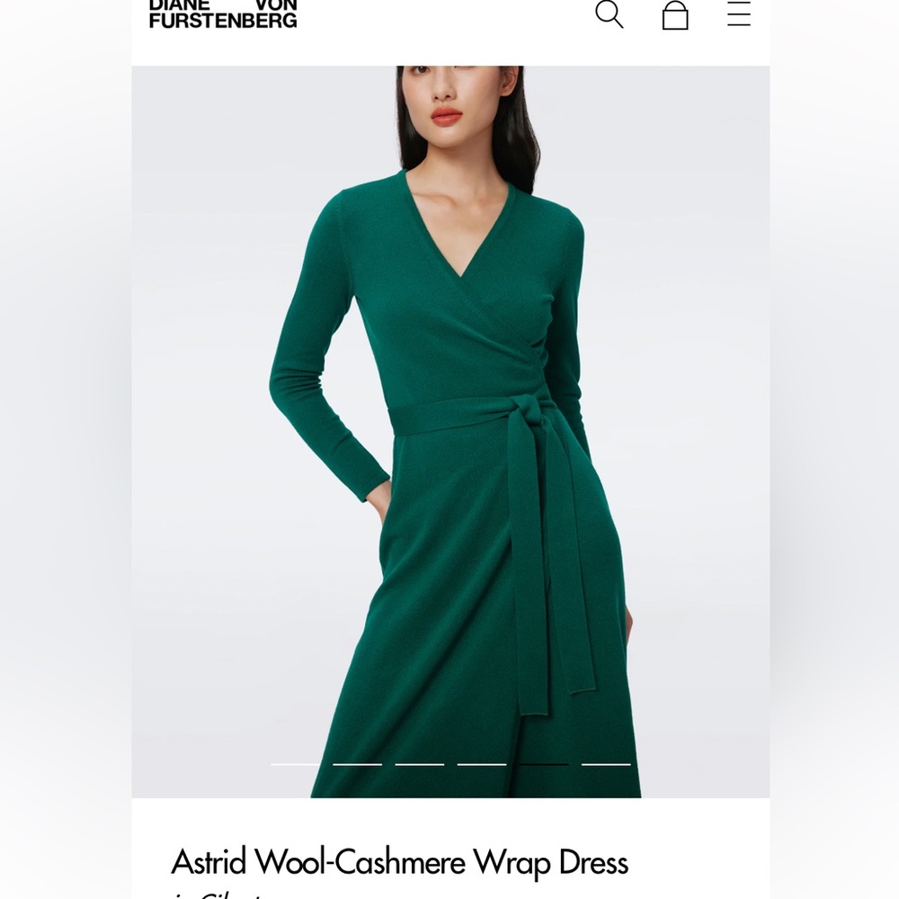 DVF cashmere wrap dress NWT sz Small. Fall 2024.
Beautiful cilantro color